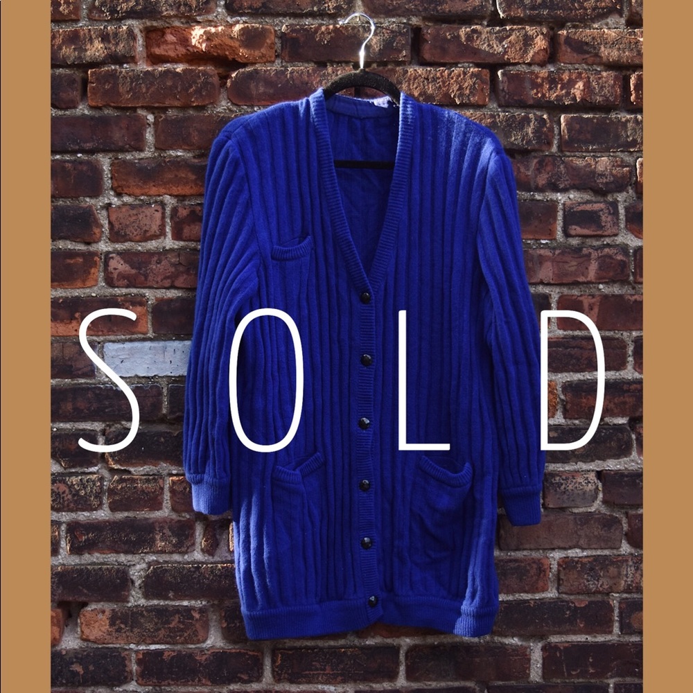 Royal Blue Extended ButtonUp Sweater